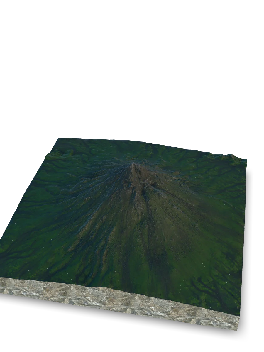 Statische 3D-Geländevorschau von Mayon
